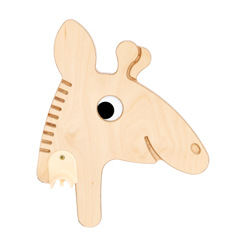 Quarttolino, Giraffen Kopf aus Holz, Kinder Spielzeug,