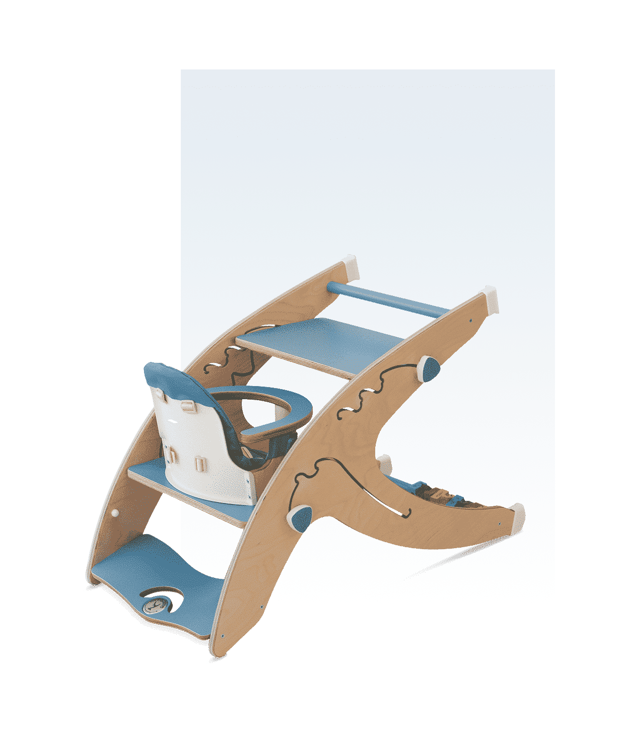 Quarttolino Hochstuhl in Sessel mit Tischchen Funktion