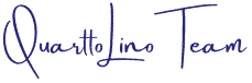 Équipe Quarttolino, signature du logo de l'entreprise,