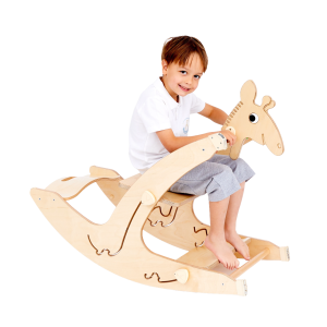 Schaukel Pferd aus Holz, Giraffe Spielzeug, multifunktional