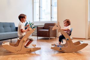 QuarttoLino seesaw and rocking horse made of wood, family vacation in the children's hotel